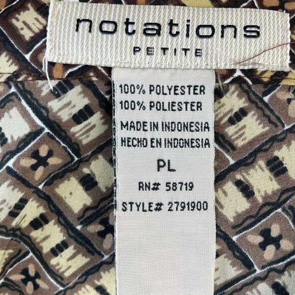 Notations Short Sleeve Button Down Shirt Size PL EUC - Picture 6 of 6